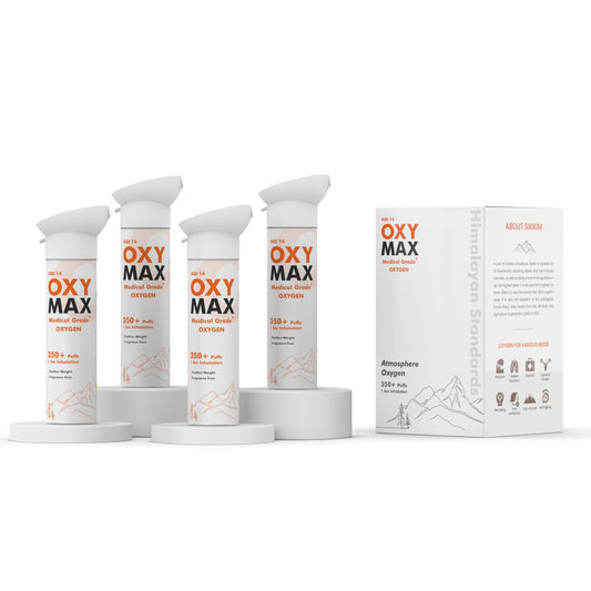AQI14 OXY MAX 99% Oxygen For Lung Support (Pack of 4)